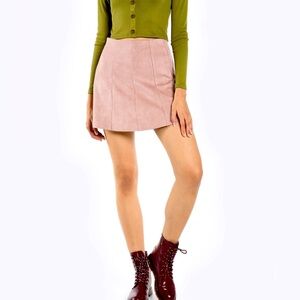 Shinestar Soft Pink Suede Mini Skirt Size S/M